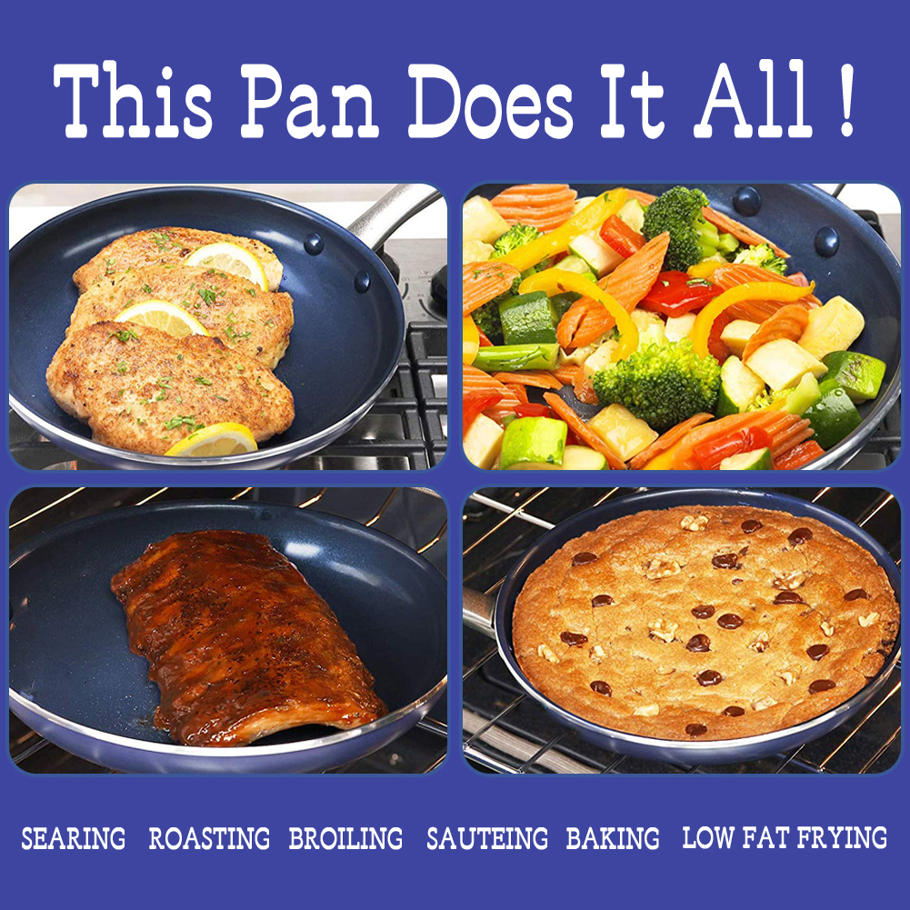 New Blue Diamond Pan 10 Non stick Ultra Safe Scratch Resistant Frying