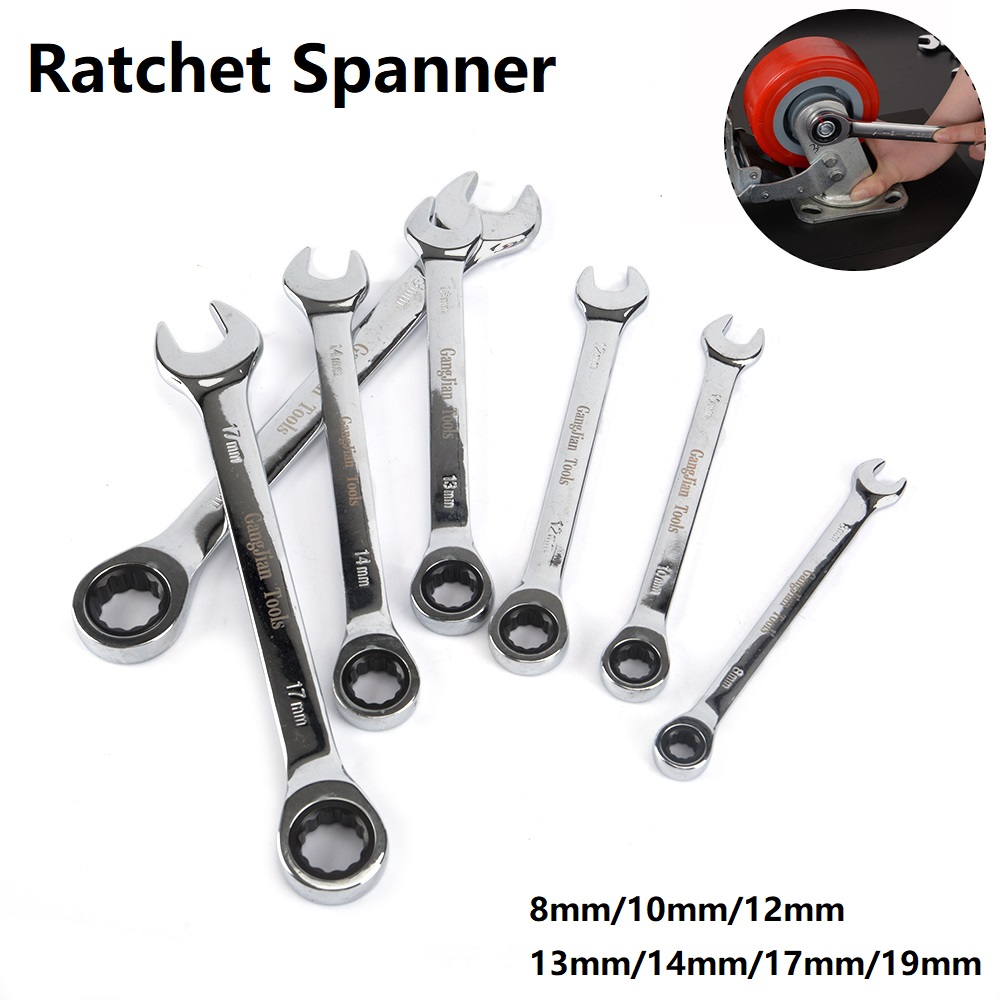 10Pcs Ratcheting Wrench Set 10mm - Open End Dual Purpose Industrial Wrenches For Car & Home Repair