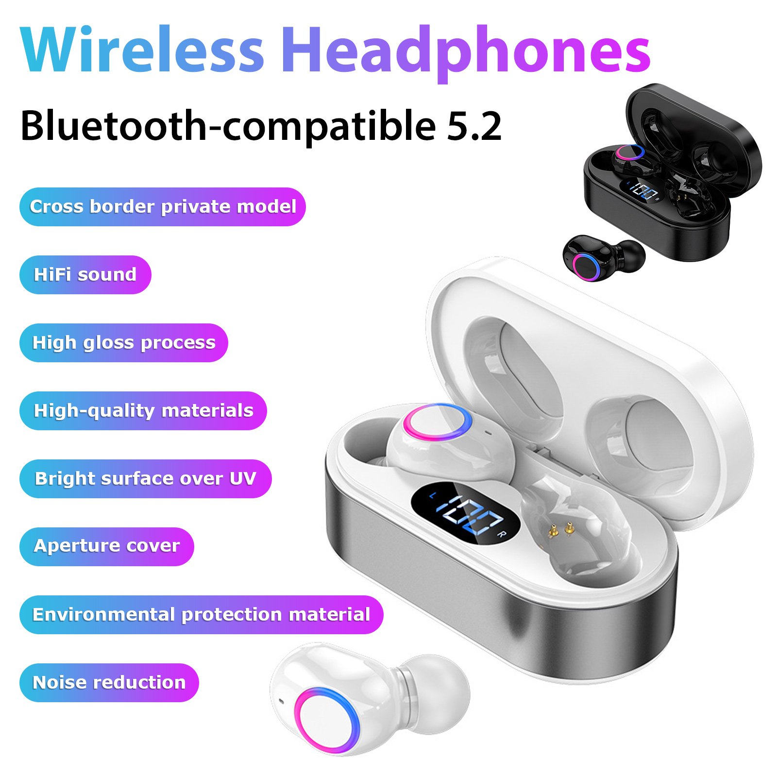 TWS Wireless Bluetooth Headphones Earphones Earbuds in-ear For iPhone Samsung