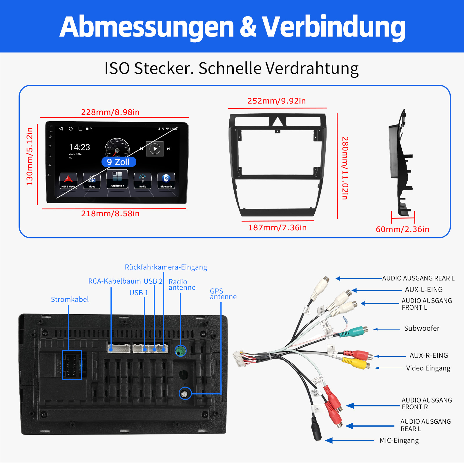 Bluetooth function interface, showing hands-free calling and music playback