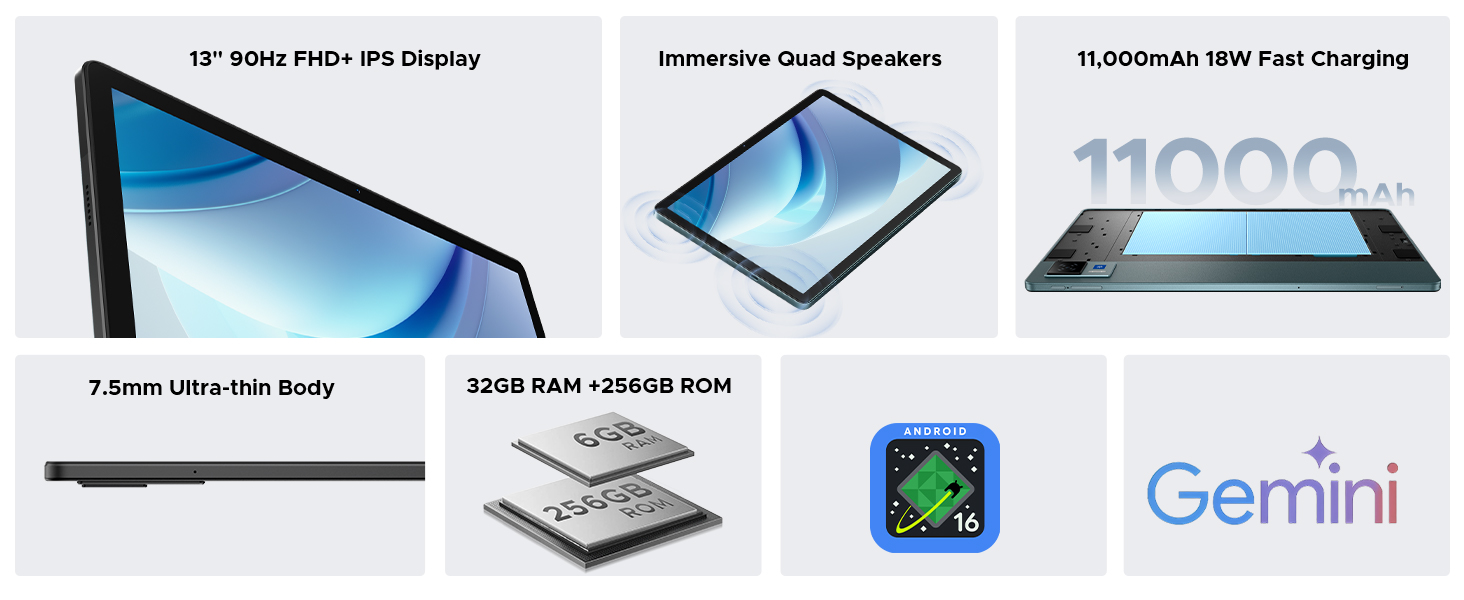 Android16タブレットDOOGEE U13 11000mah 13インチ DOOGEE U13 11000mAh 13inch Android 16 Tablet – doogee.com