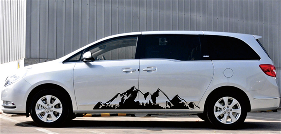 2Pcs//Set Mountain Styling Truck RV SUV Body Sides Vinyl Graphic Decal Stickers