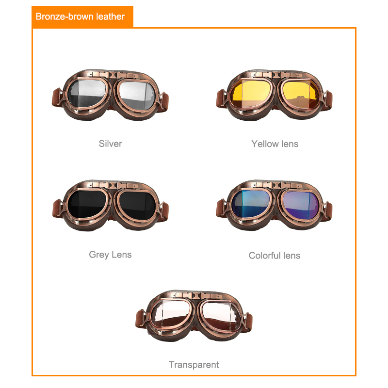 thumbnail interactive-video image 1 of Vintage Retro Motorcycle Goggles – Aviator Style, Windproof & UV400 – For ATV, Cycling, Skiing 1 of 5