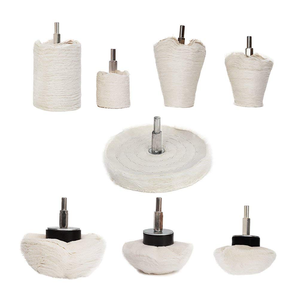 Buffing & Polishing Pad Kit For Drill - 1 To 8 Pcs Mops For Car, Wheels, DIY