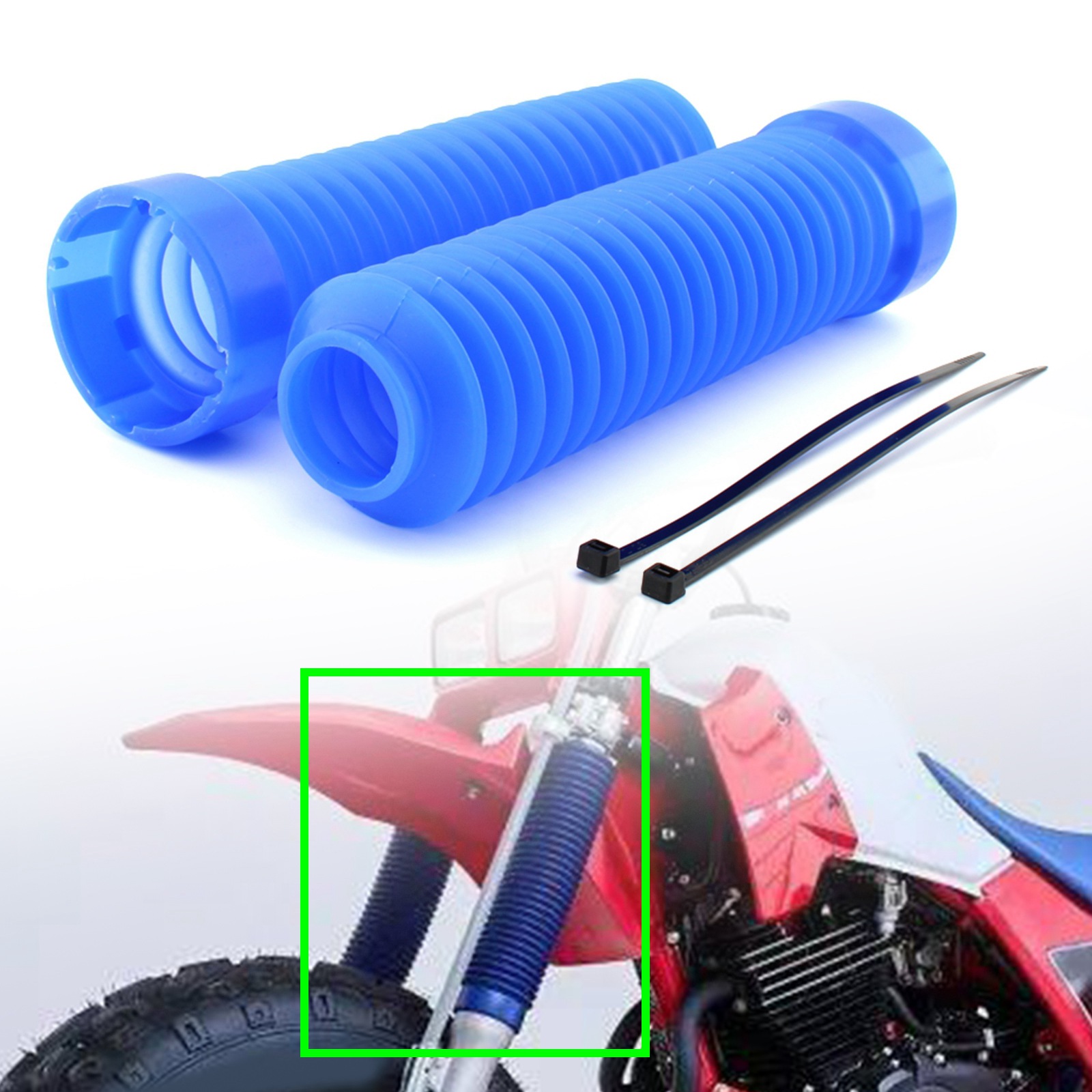 2x Bule Front Fork Shock Boots For Honda ATC 250R 350X 1983 1984