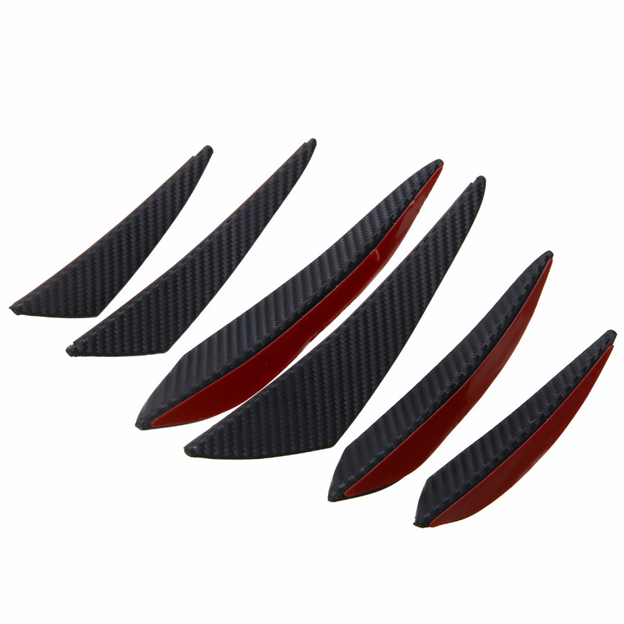 6X High Quality ABS Stylish Carbon Fiber Pattern Car Front Bumper Spoilers Lip