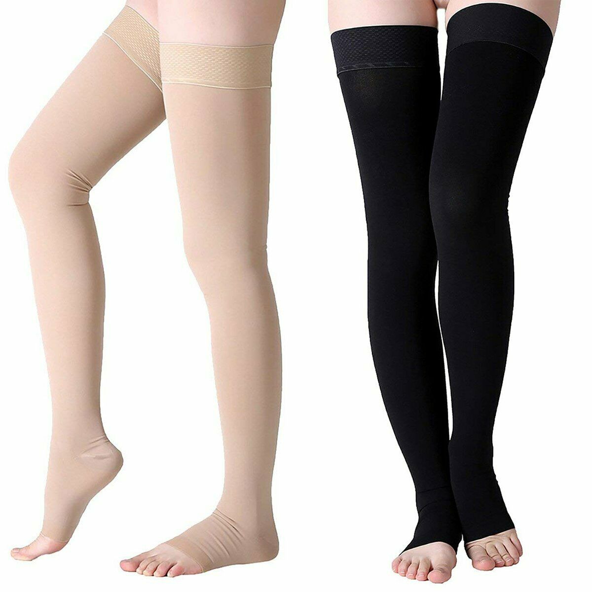 Men Women 23 32mmhg Medical Compression High Stockings Silicone Band Thigh Highs Ebay