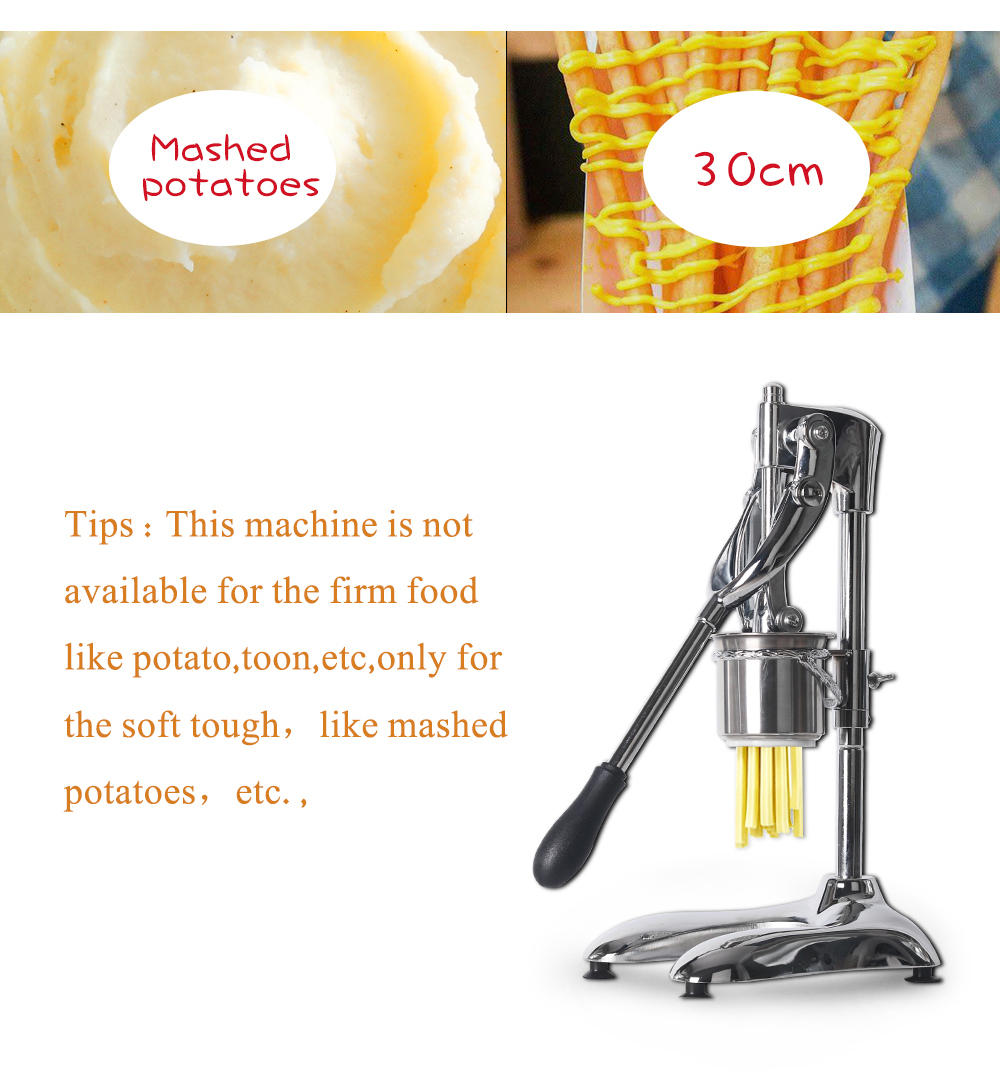 30cm French Fries Press Long Chips Machine Vertical Manual French Fries  Squeezer