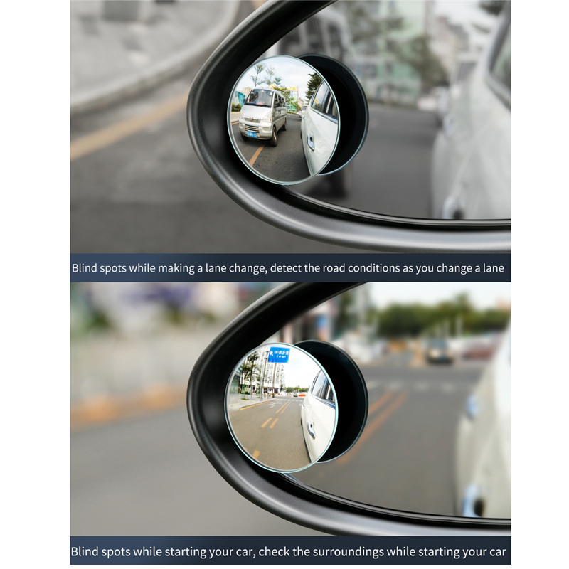 2PCS Blind Spot Mirrors Round HD Glass Convex 360° Side Rear View