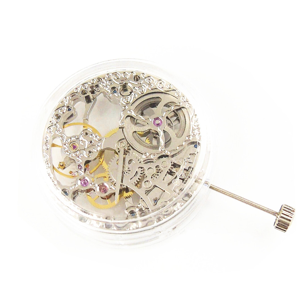 jetone 17 Jewels Mechanical Silver Skeleton Hand Winding 6498