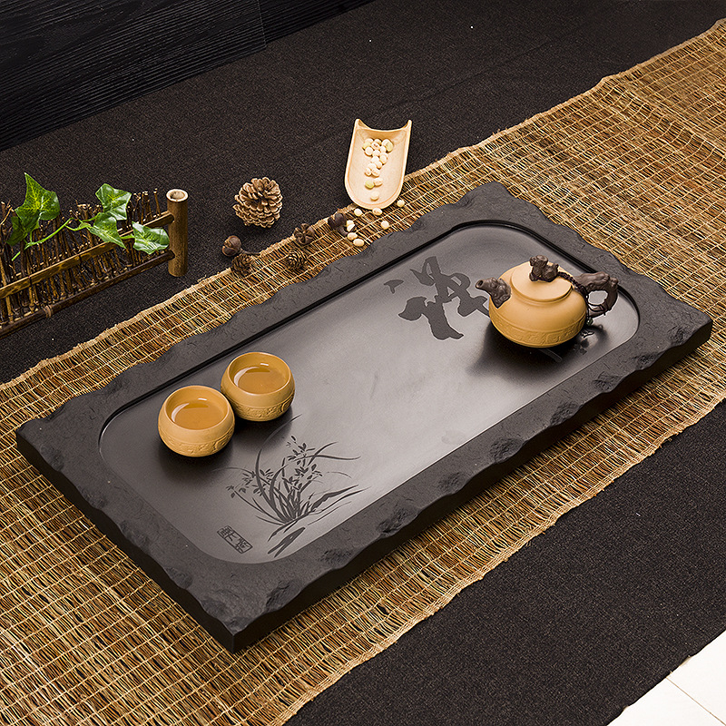 Chinese tea tray stone tea table for tea set tea plate black stone