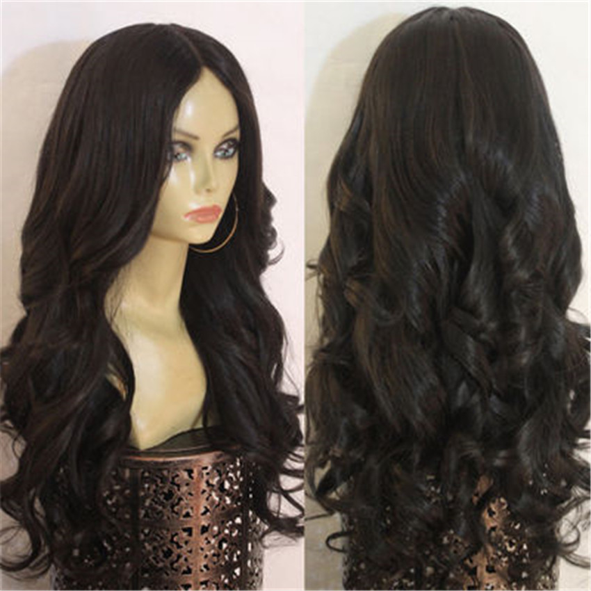 Fashion Woman Natural Pop Wave Wig Black Big Curly Hair Long High