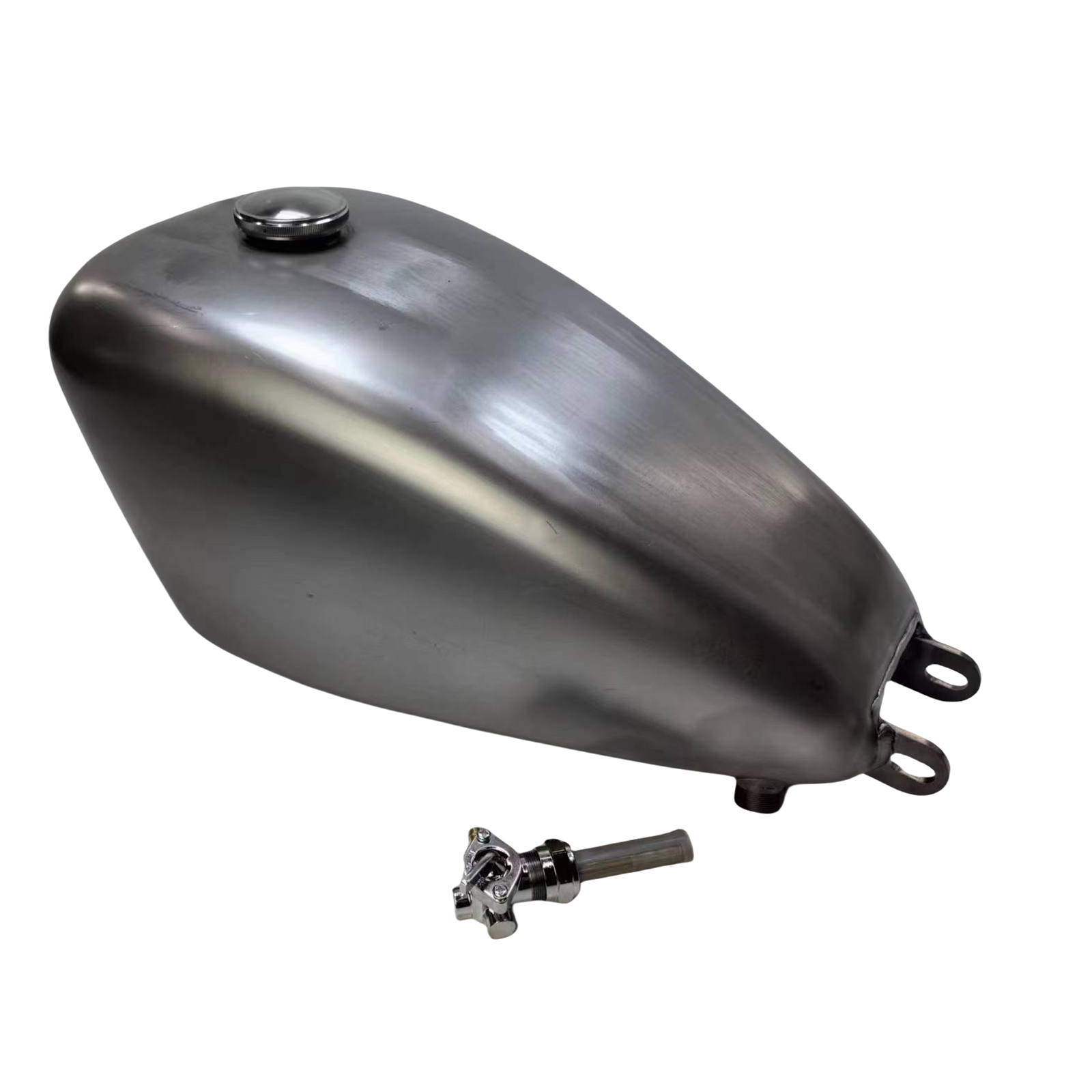 Unpainted Silver Petrol Gas Fuel Tank W/ Cap For Harley Davidson
