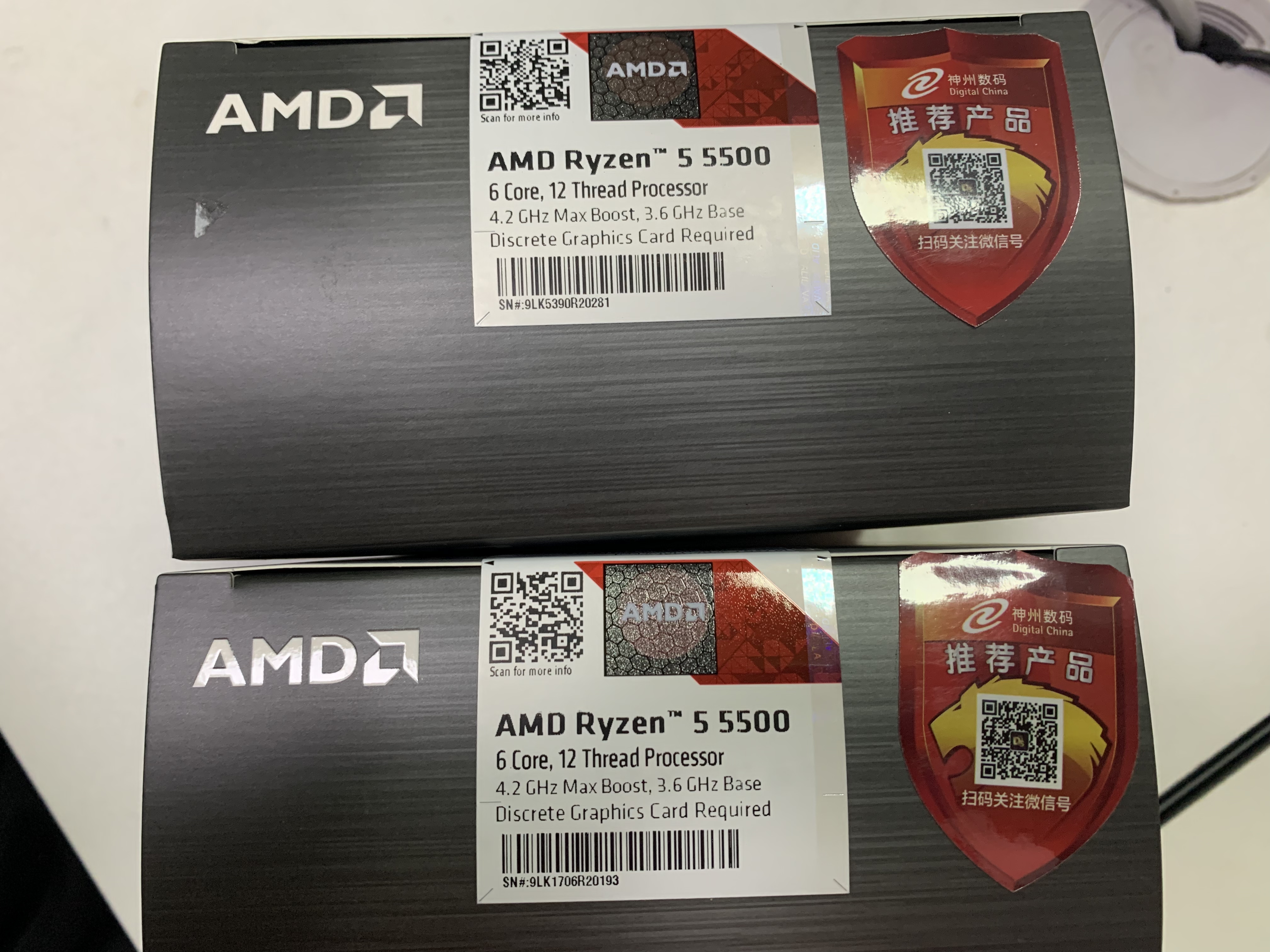 AMD Ryzen 5 5500 6Core AM4 65W Twelve-Thread 3.6GHz CPU Processor R5 5500