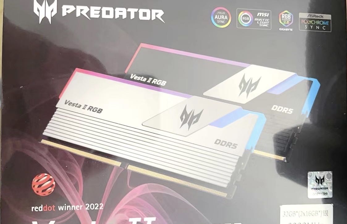 ACER Predator DDR5 6000MHz 32GB(16*2）RGB RAM Support ASUS ROG