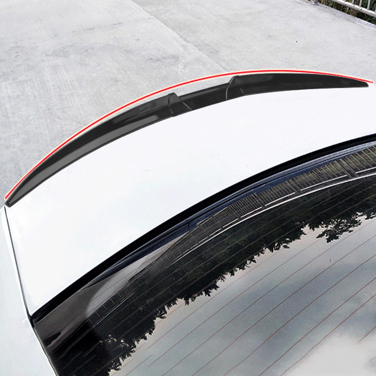 Syon Auto FITS 2021+ KIA K5 OPTIMA GLOSS BLACK V STYLE ROOF SPOILER WING REAR WINDOW VISOR in