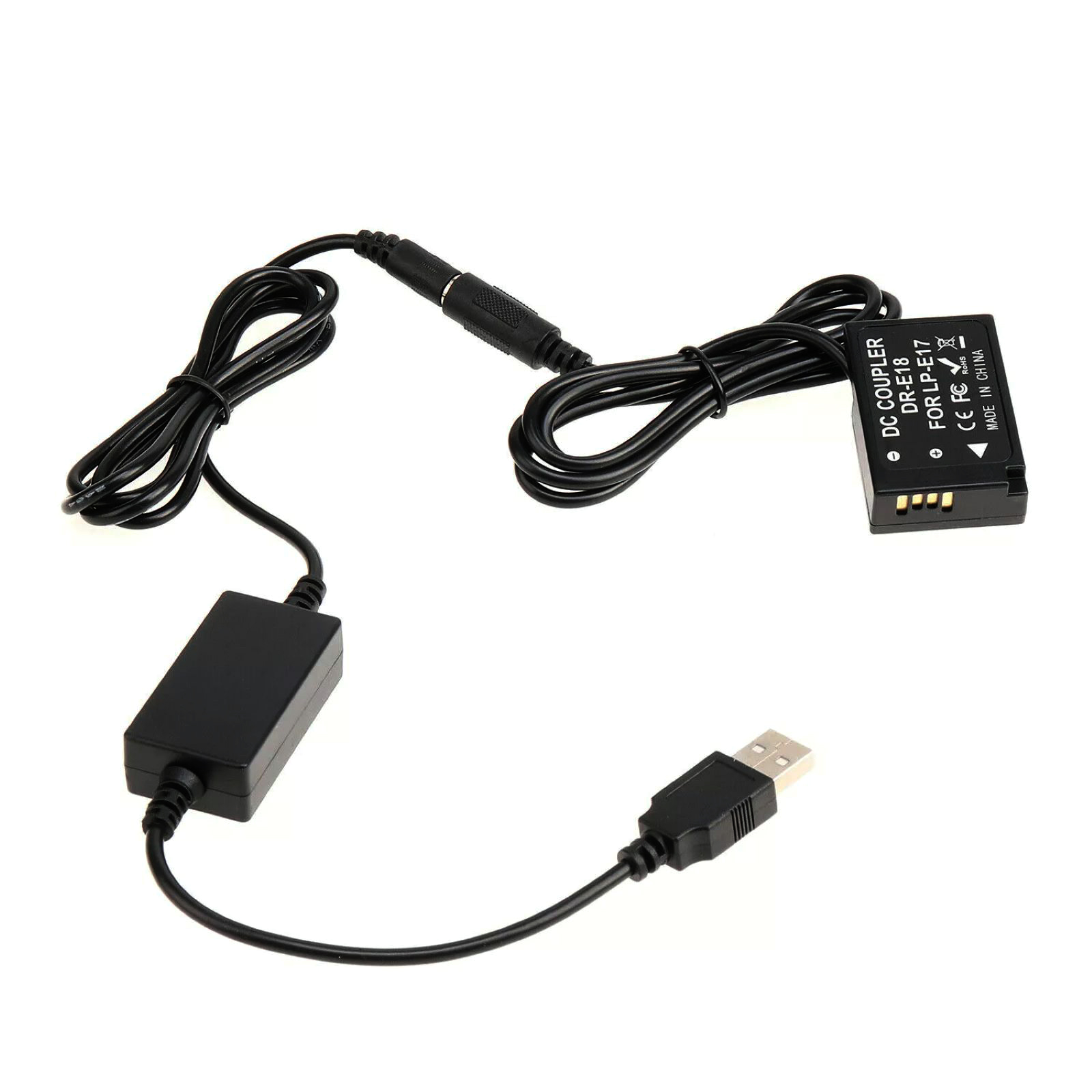 DR-E18 DC Coupler LP-E17 Dummy Battery+USB Power Cable For Canon