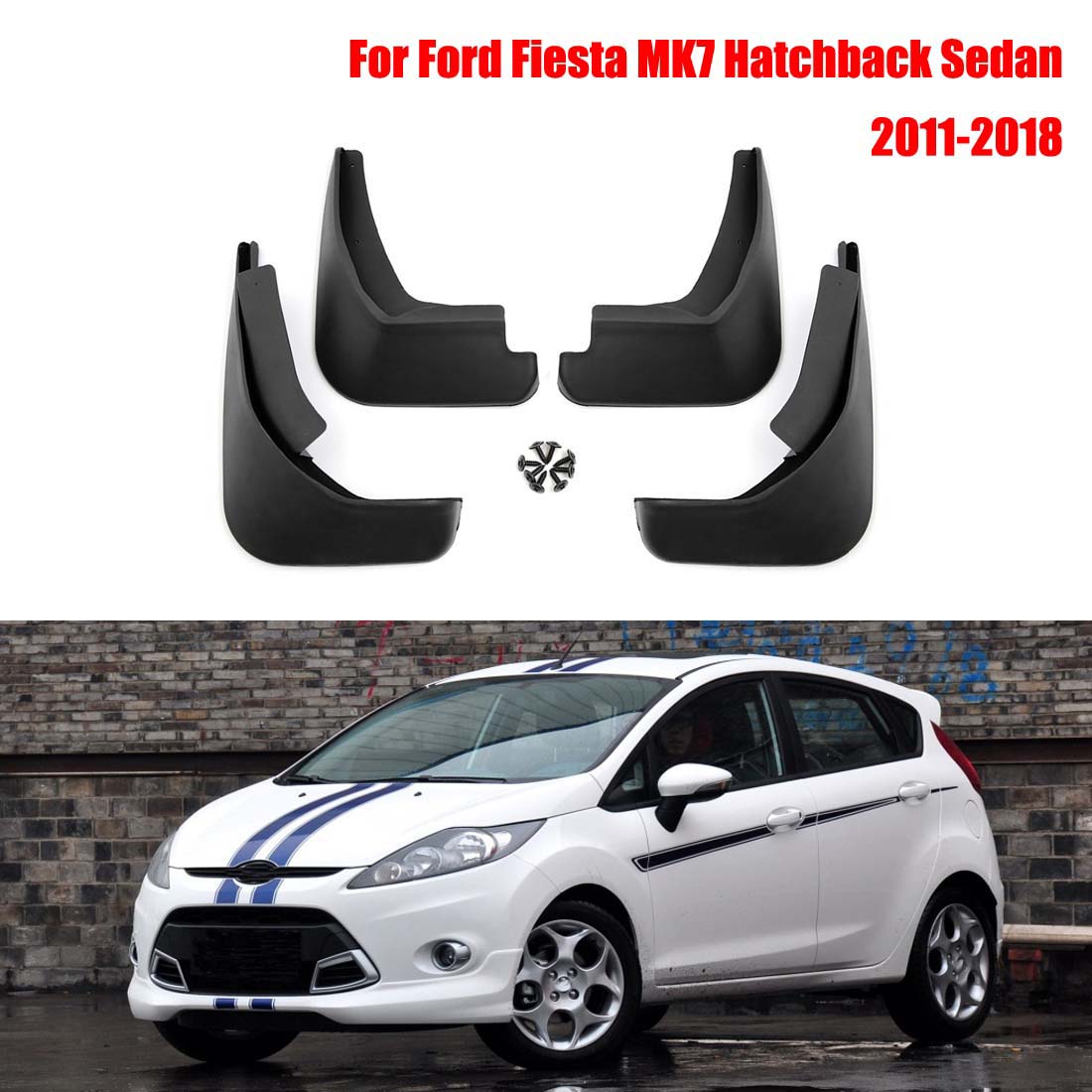 Splash Guards Mud Flaps For Ford Fiesta MK7 Hatchback Sedan Set 20112018 193701674011 eBay Splash Guards Mud Flaps For Ford Fiesta MK7 Hatchback Sedan Set 20112018 193701674011 eBay