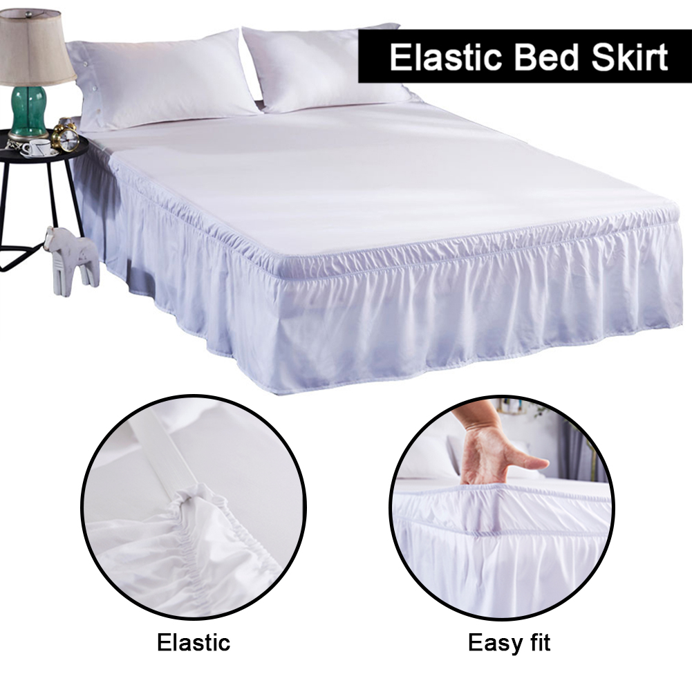 Elasticated Bed Skirt Valance Divan Bed Base Frame Cover Wrap Split