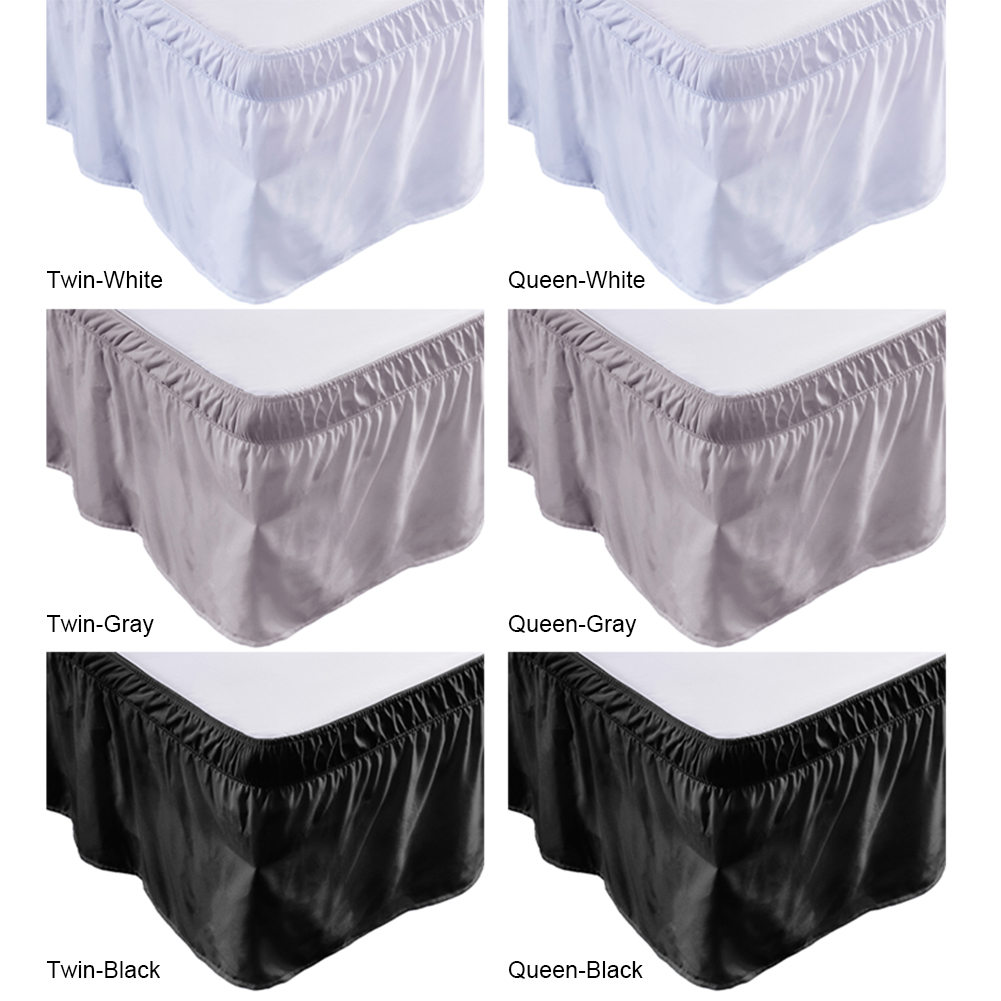 Elasticated Bed Skirt Valance Divan Bed Base Frame Cover Wrap Split