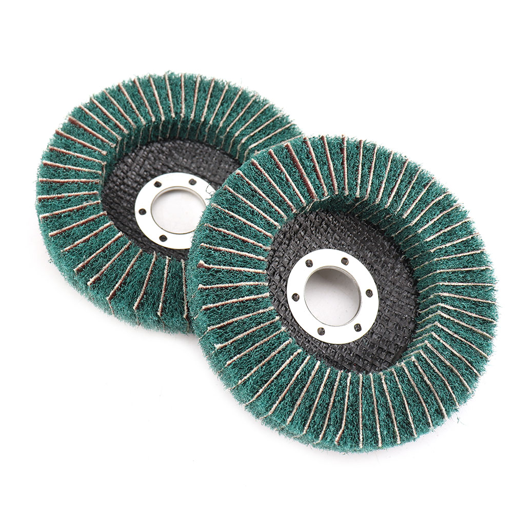 4Pcs 4.5" Nylon Fiber Flap Wheel For Abrasive Disc Polishing Buffing