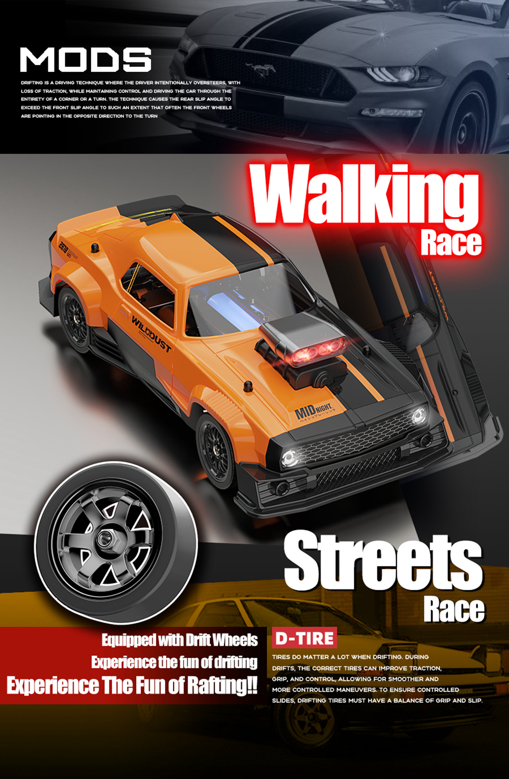 KAMTOM RC Drift Car 1/16 4WD Racing Car 50KM/H High Speed