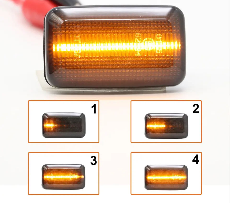 For Porsche 911 964 993 Golf MK2 Pair Black LED Side Marker Turn