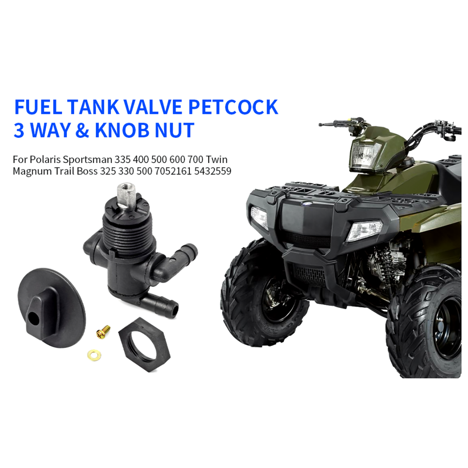 thumbnail image 2 of 7052161 Fuel Shutoff Valve Shut Off Petcock 3-Way For Polaris Magnum... 2 of 14