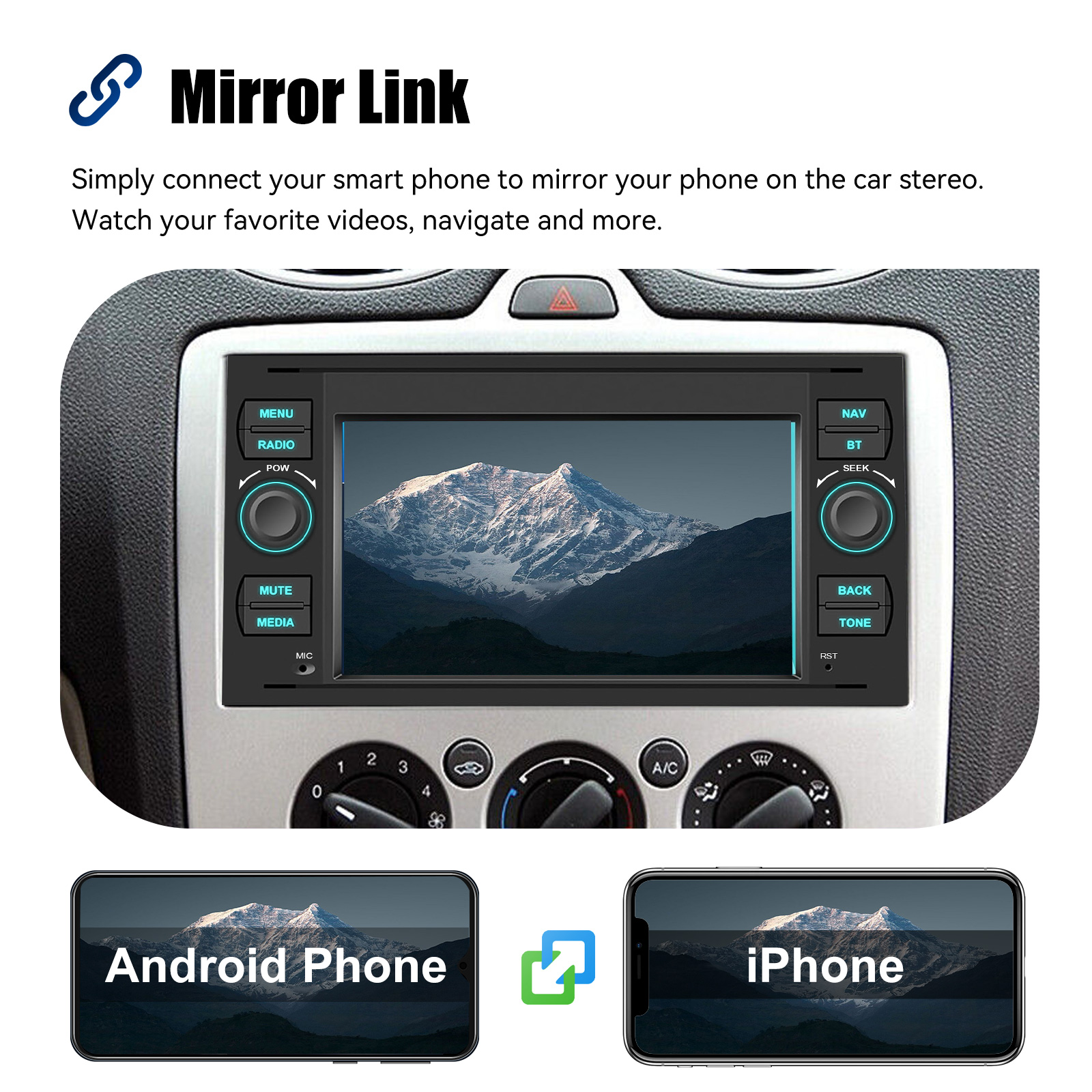 Eonon FDX7 Android 14 Car Stereo – 7" IPS Touchscreen Head Unit For Ford Transit Mk7, Fiesta, Focus, Kuga