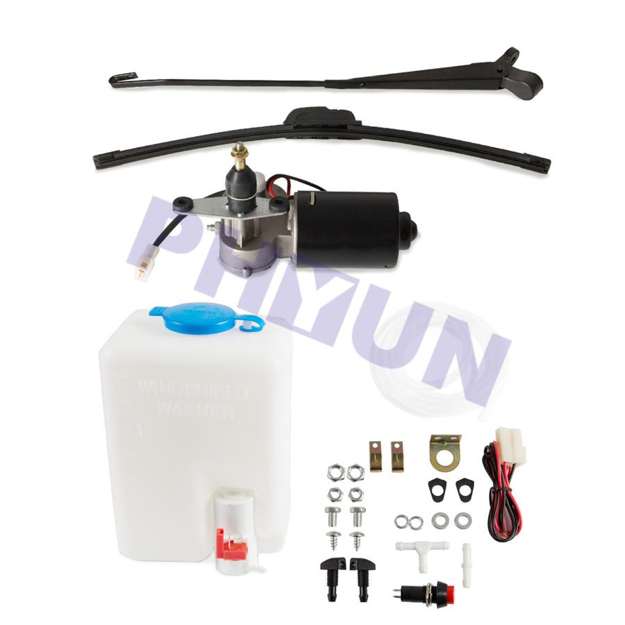 Electric Windshield Wiper Motor Washer Reservoir Kit for UTV Polaris