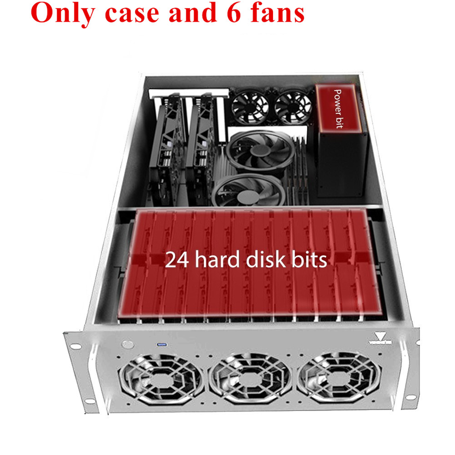 SSI 社 4G-X-M200R 4U Mining Case 24 Hard Disk Bits Multi-drive Storage ATX
