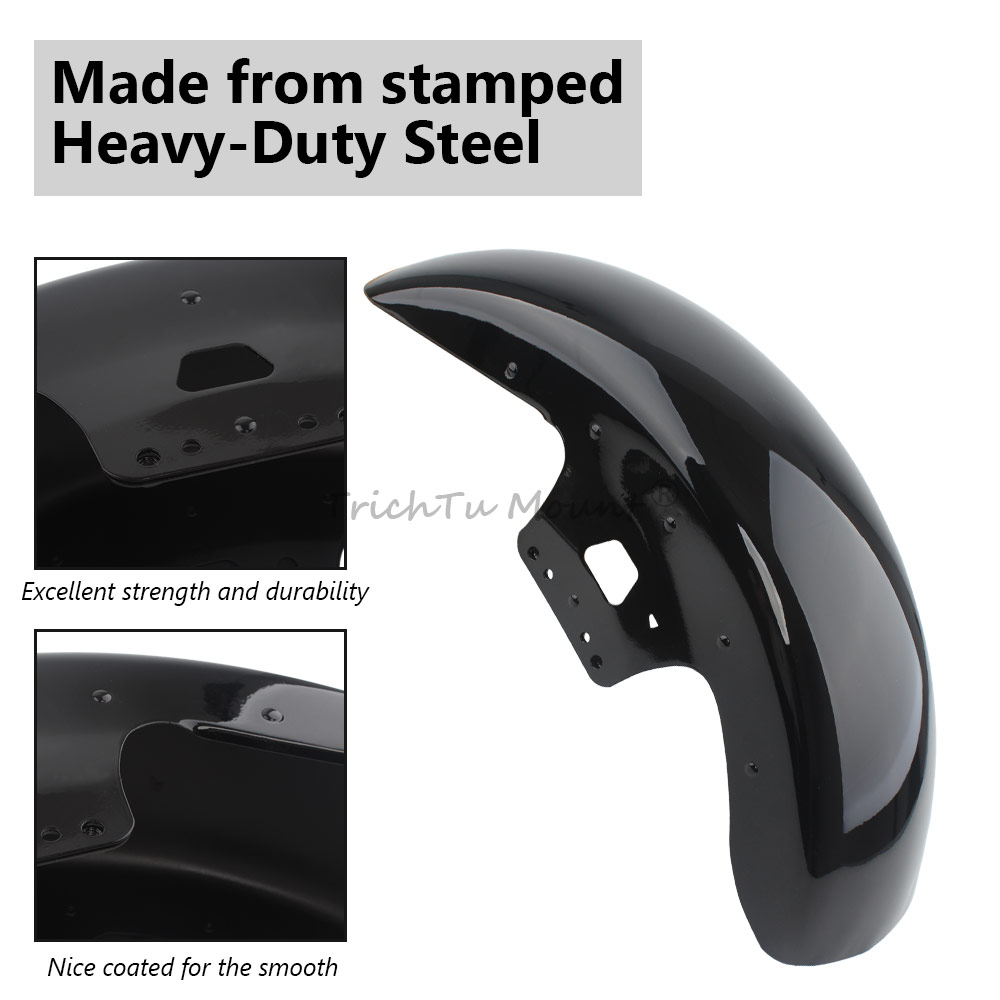 19'' Vivid Black Front Fender Fit For Harley Street Road Glide 2014-2024 2023