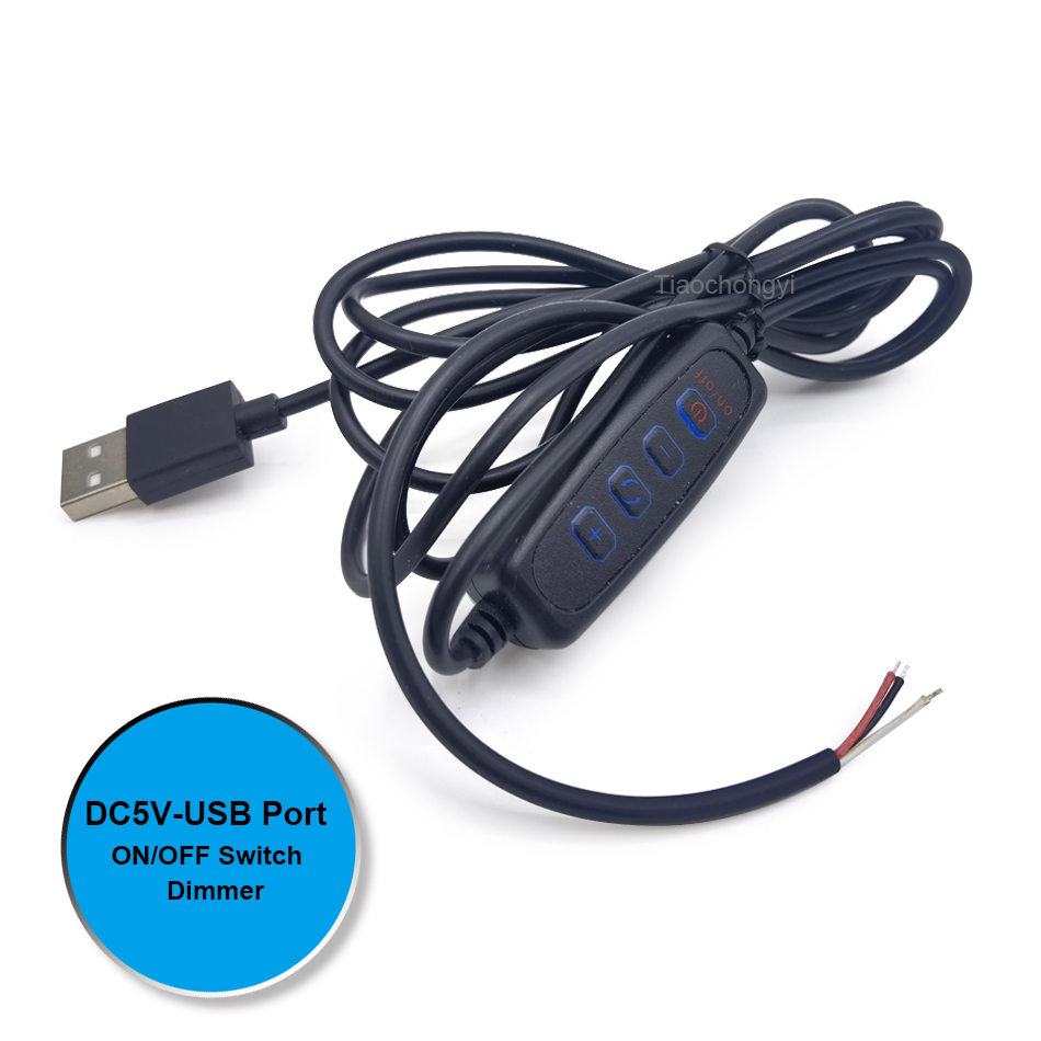 5V LED Light Dimmer With Delay Off 2Pcs 5V USB Dimmer Switch - 6-Speed ...