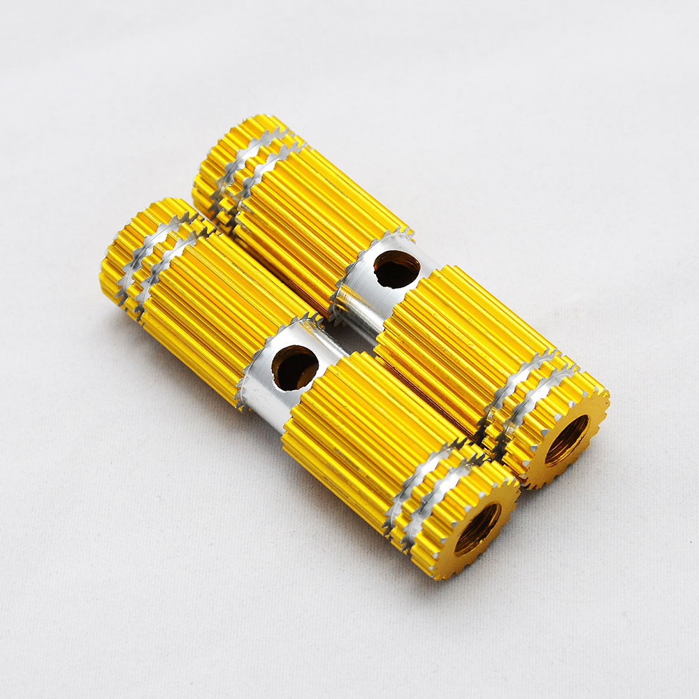 2 PCS Gold Alloy Foot Pegs for Fixed Gear Bike Bicycle Axle