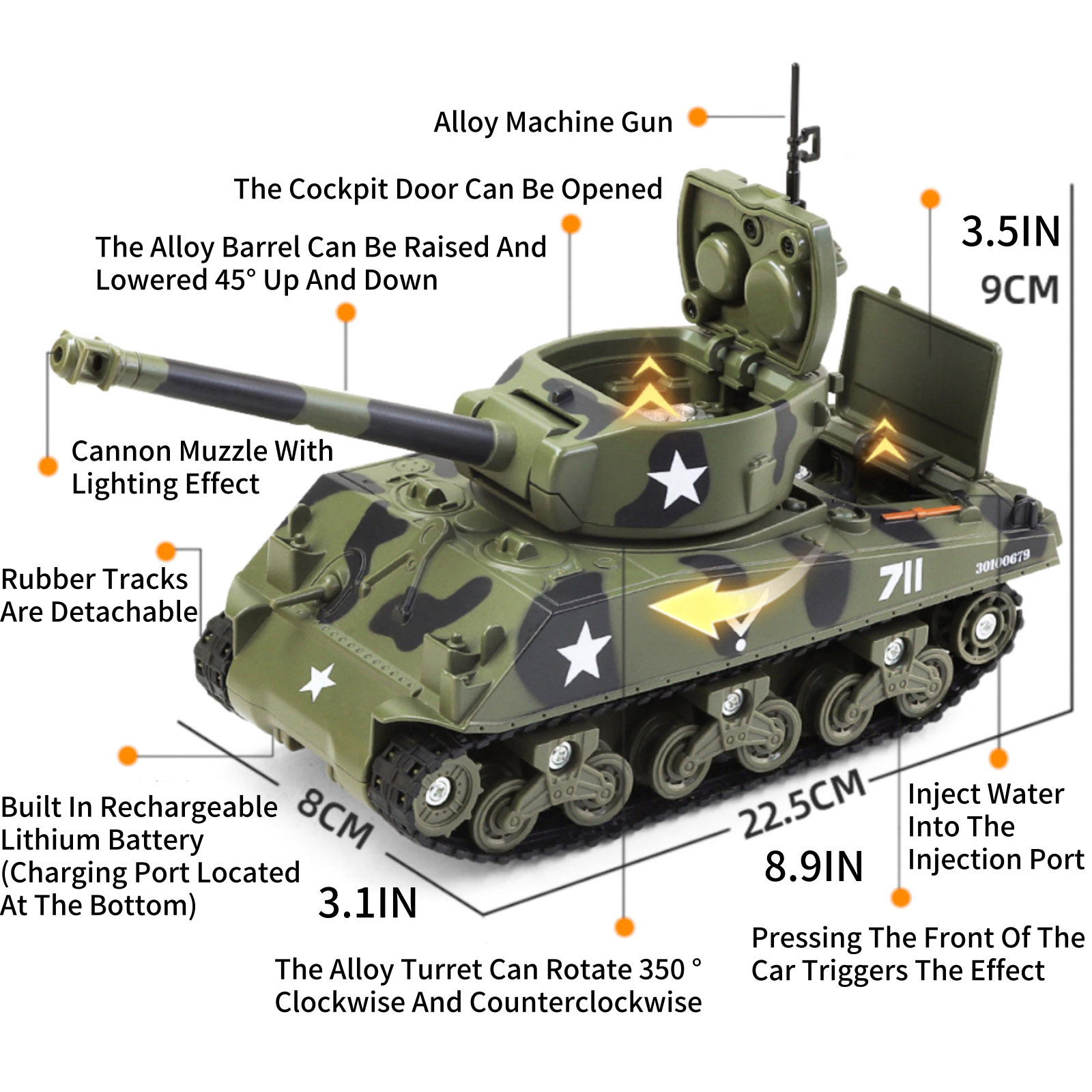WWII USA M4 Sherman Medium Tank Prototype Tank 1:35 Scale Highly