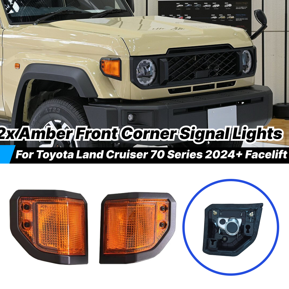 Front Side Turn Signal Light – Compatible With Toyota Land Cruiser 70  Series 1985-1999 – Clear Lens LED Bumper Corner Light, Sequential Dynamic  Flash