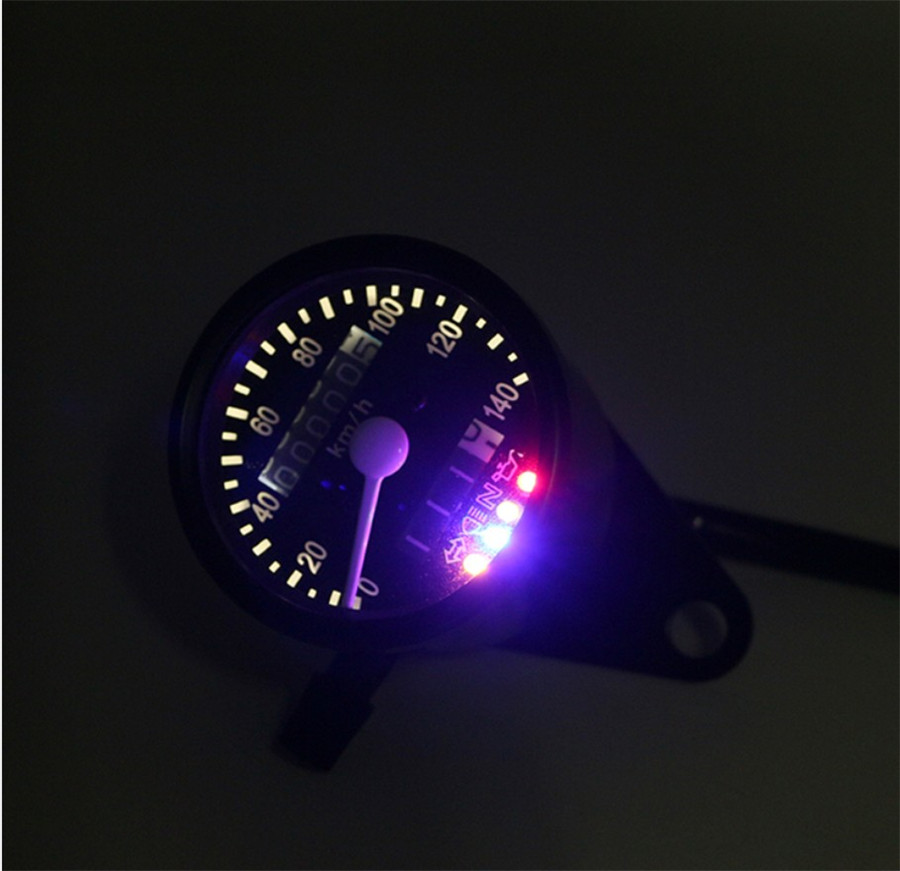 1x Universal Analogue Motorcycle Led Speedometer