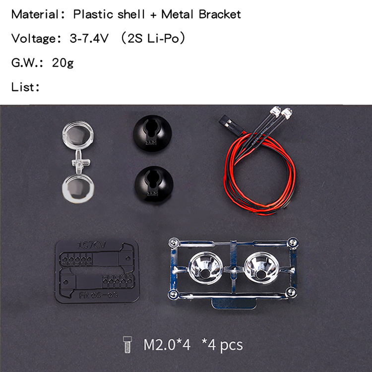 RC Car Headlight LED Round Lights for 1/8 1/10 RC TRX4 SCX10