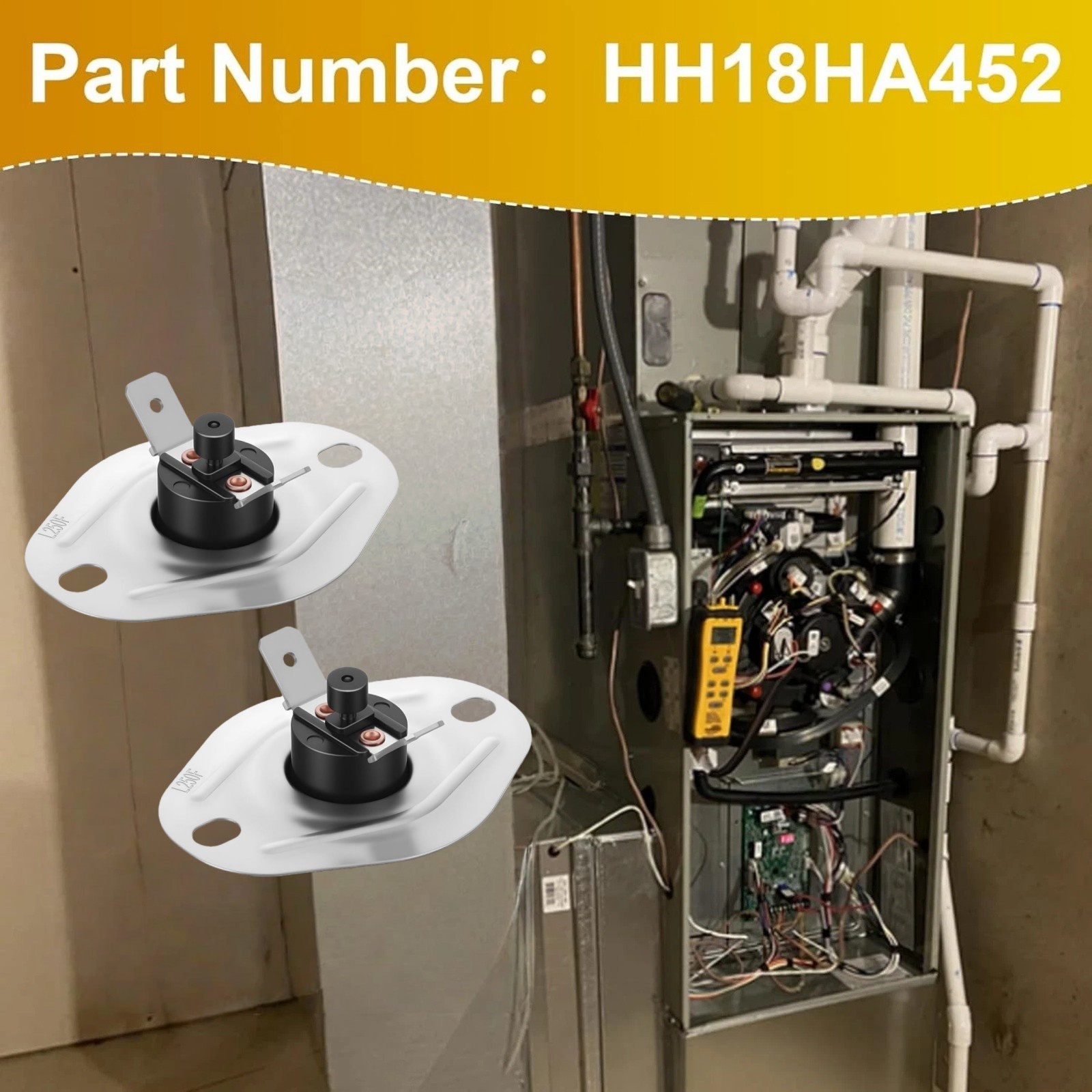 2 Pack HH18HA452 Furnace Flame Rollout Limit Switch L250 for