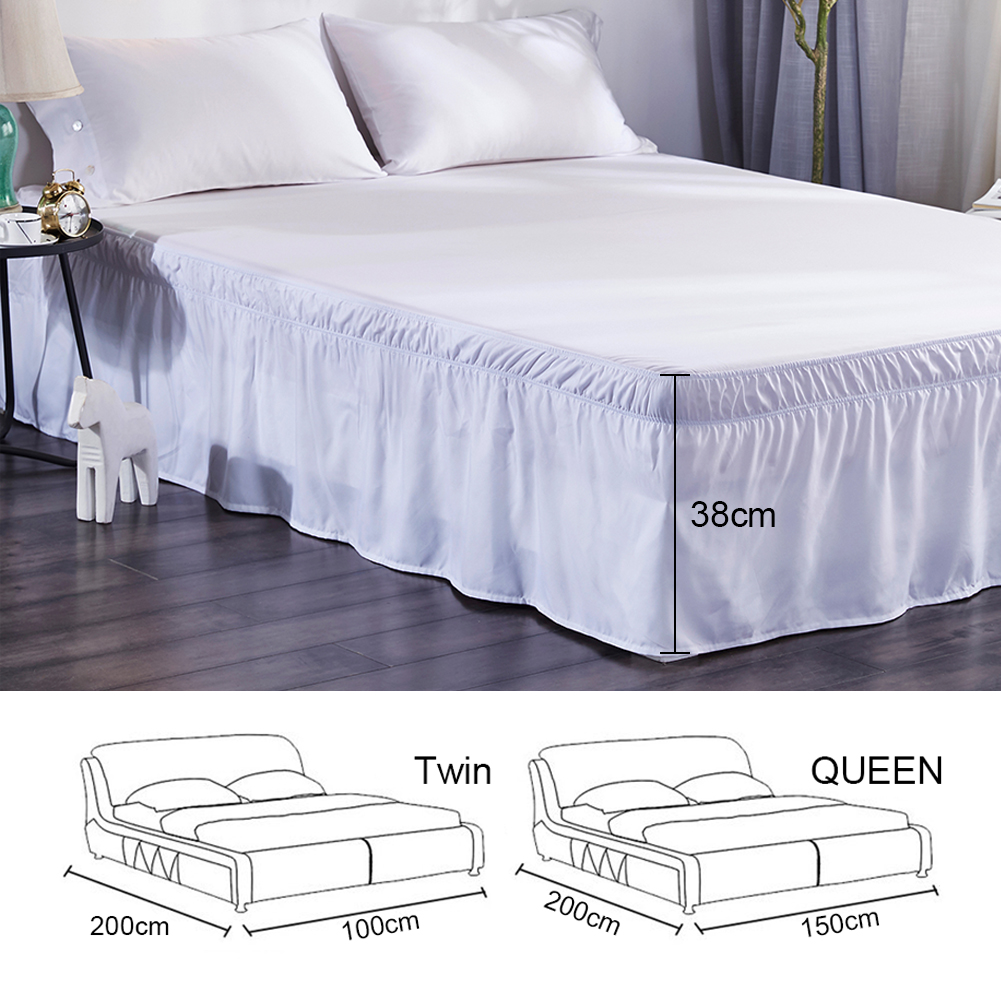 Elasticated Bed Skirt Valance Divan Bed Base Frame Cover Wrap Split