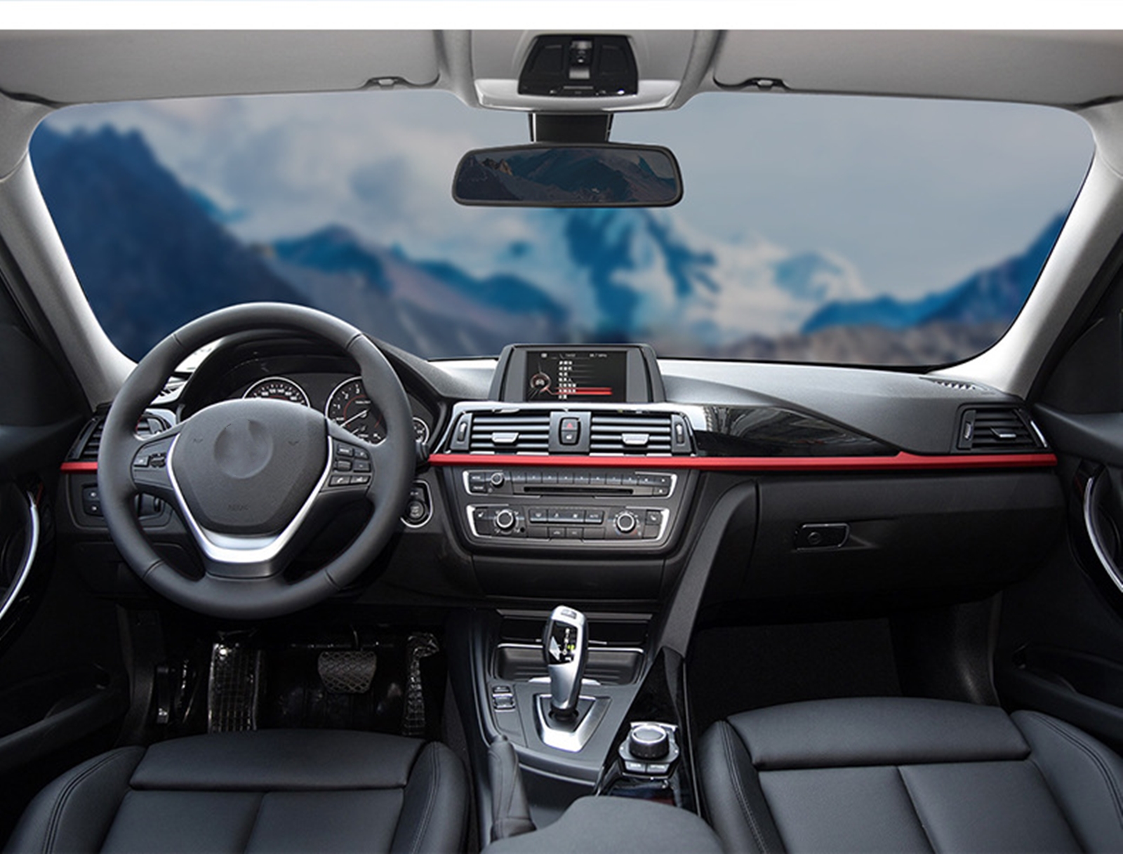 Black Silver Interior Trim Set For BMW 3 Series 4 Series F30 F31