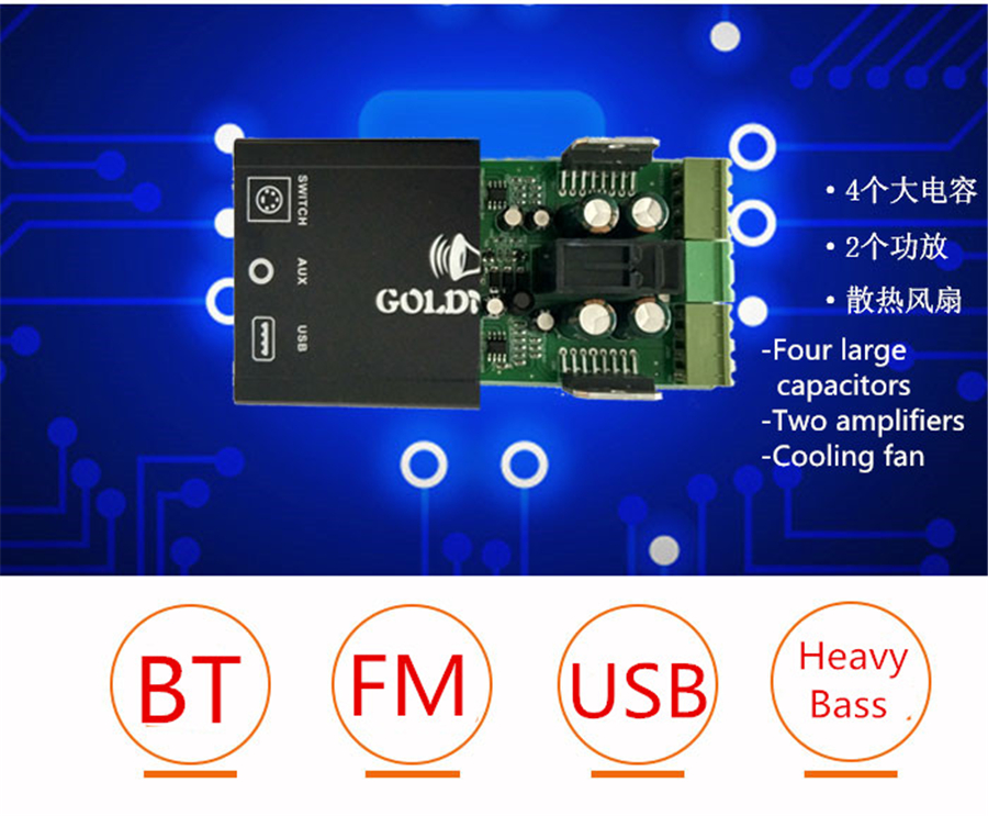 Sunbuck Amplificateur Hi-FI stéréo, Mini amplificateur Bluetooth, récepteur Audio à Double Canal