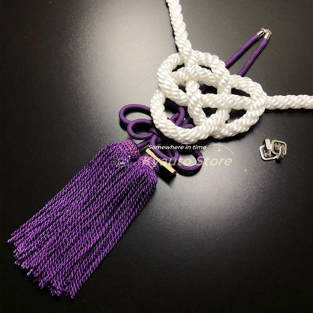 A Set JDM Junction Produce White Kintsuna Rope JP Kiku Knot