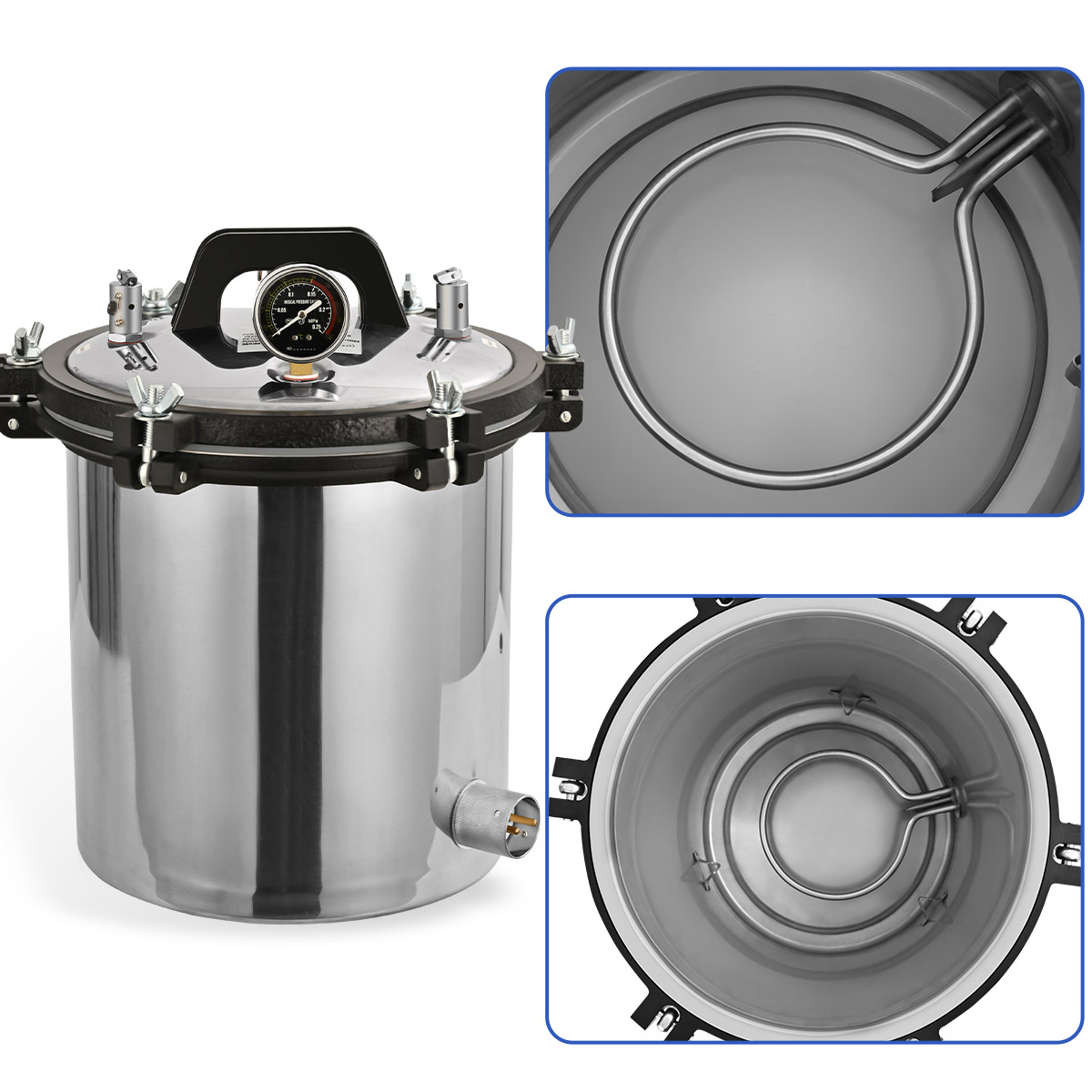 18L Steam Autoclave Sterilizer Dental Lab High Pressure