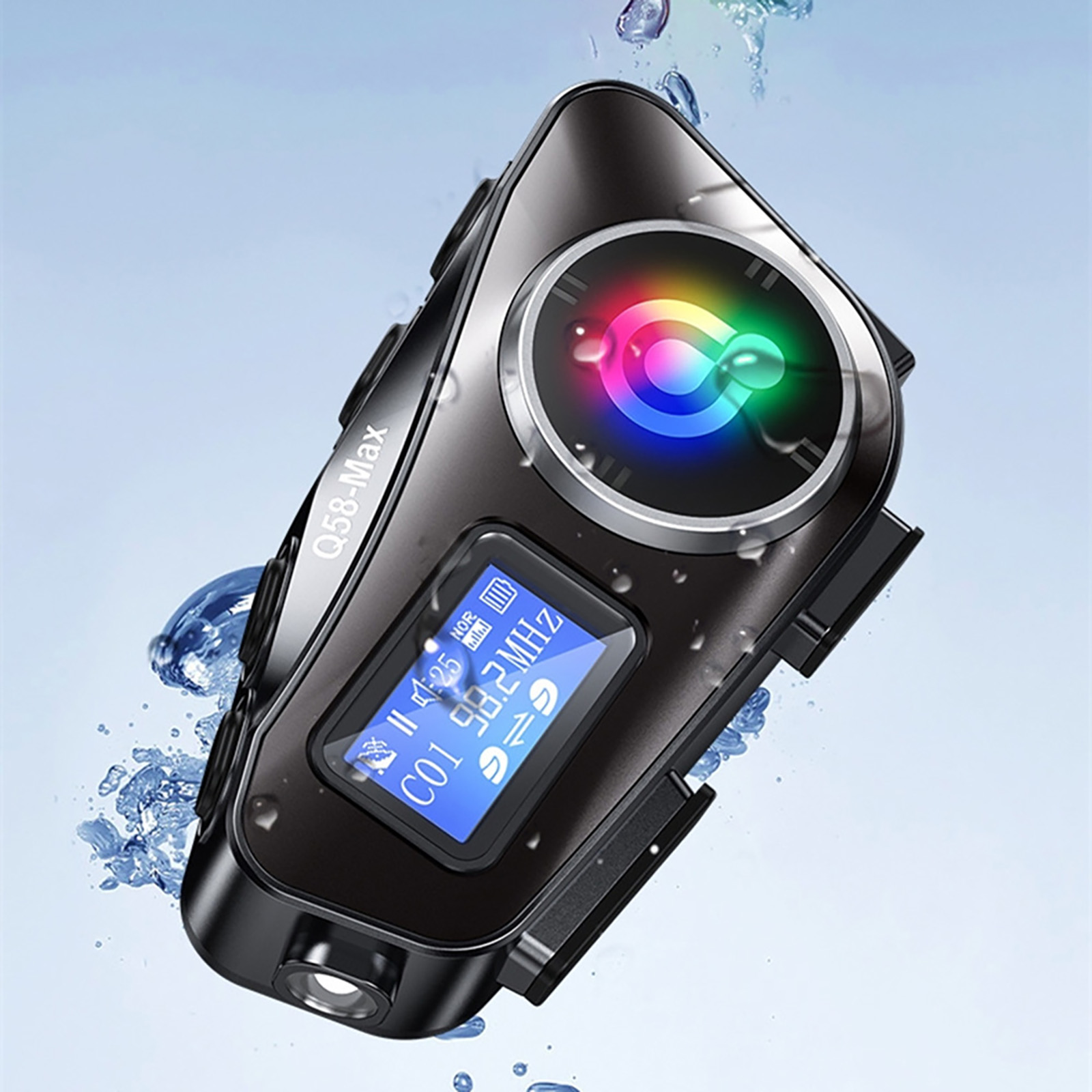 BCSMMCAR Q58 MAX Intercom Bluetooth Per Casco Moto Con FM Radio E LCD - Impermeabile IP65