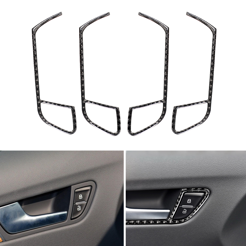 Gear Box Panel Cover,Carbon Fiber Gear Box Frame Panel Decorative Cover Trim Sticker Interior Decoration Fits for A4 A5 2009-2016 Car Styling
