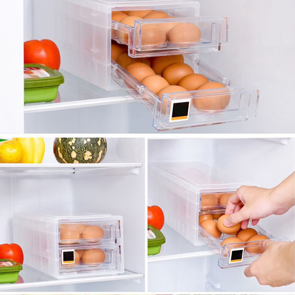 Egg Box For Fridge 24 Grid Double Layer Egg Container For Refrigerator Drawer Design Egg Storage Box For Fresh