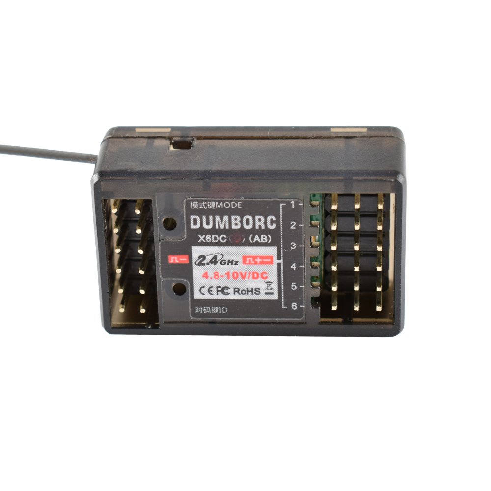 DUMBORC X6DC 6CH Light Servo/Motor Control Receiver for RC