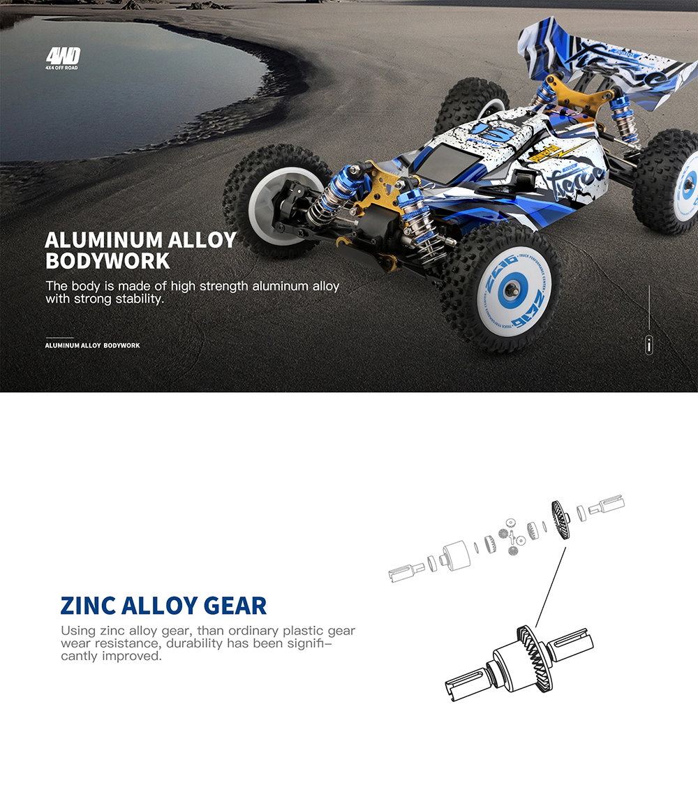 WLtoys 124017-V8 RC Racing Car 1/12 2.4G 4WD 75km/h