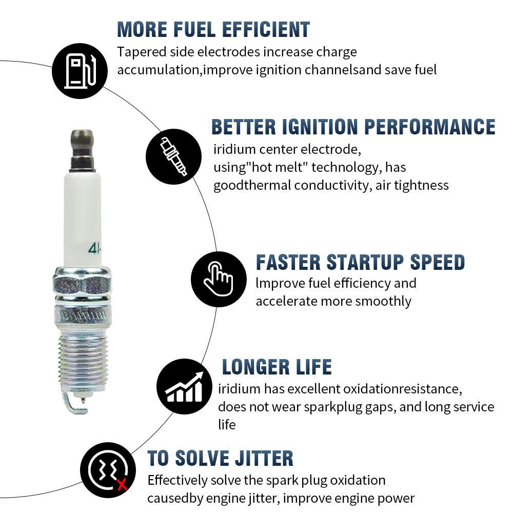 8x 41-962 Real Iridium Spark Plug Replace For GMC Sierra Chevy Silverado Buick E